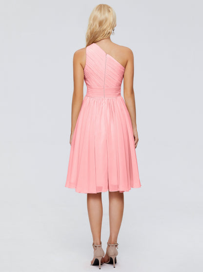 Kimberly One Shoulder Short Chiffon Bridesmaid Dresses