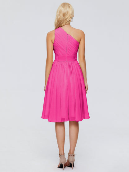 Kimberly One Shoulder Short Chiffon Bridesmaid Dresses