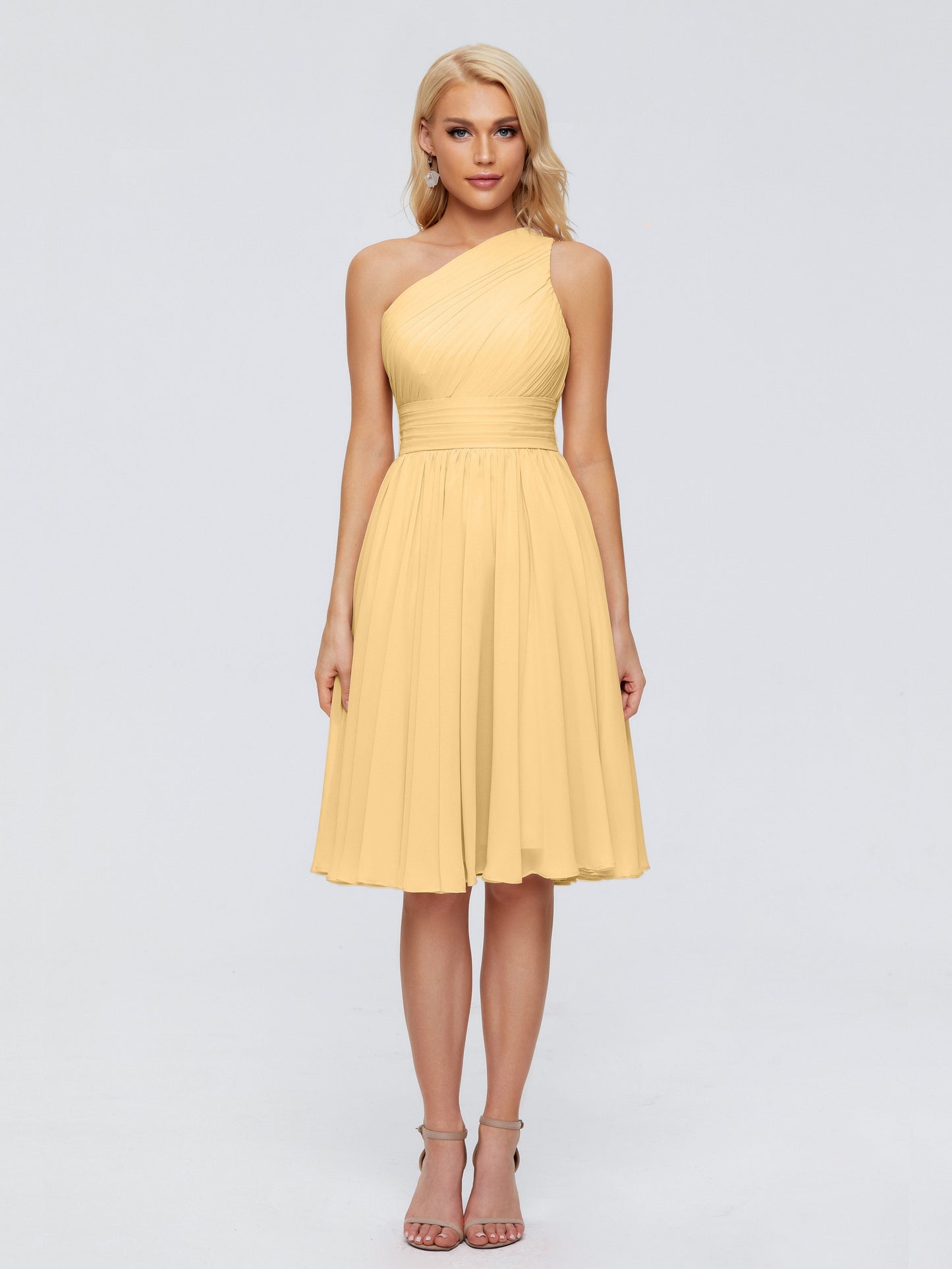 Kimberly One Shoulder Short Chiffon Bridesmaid Dresses