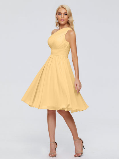 Kimberly One Shoulder Short Chiffon Bridesmaid Dresses