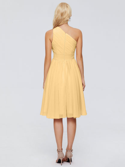Kimberly One Shoulder Short Chiffon Bridesmaid Dresses