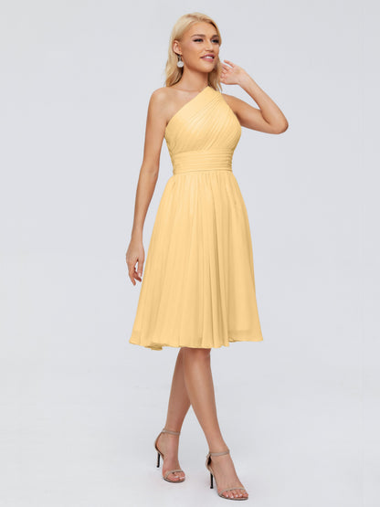 Kimberly One Shoulder Short Chiffon Bridesmaid Dresses