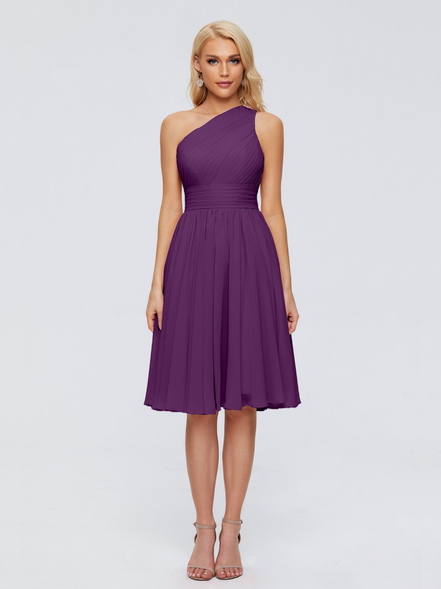 Kimberly One Shoulder Short Chiffon Bridesmaid Dresses
