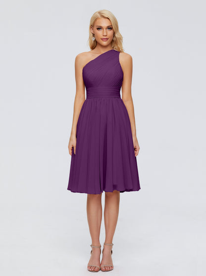 Kimberly One Shoulder Short Chiffon Bridesmaid Dresses