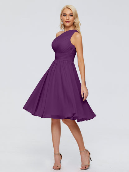 Kimberly One Shoulder Short Chiffon Bridesmaid Dresses