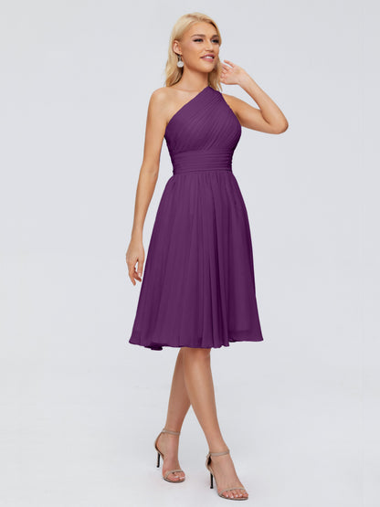 Kimberly One Shoulder Short Chiffon Bridesmaid Dresses