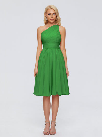 Kimberly One Shoulder Short Chiffon Bridesmaid Dresses
