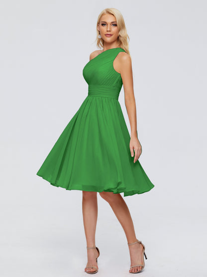 Kimberly One Shoulder Short Chiffon Bridesmaid Dresses