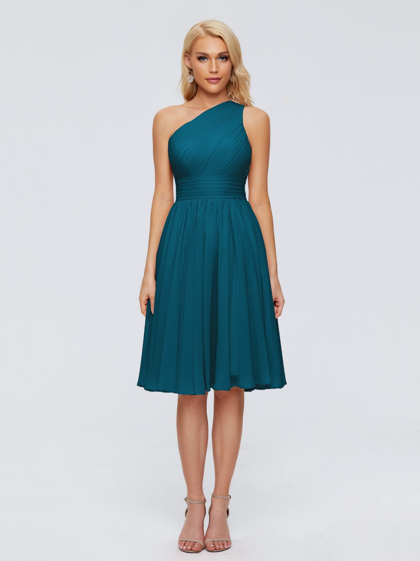Kimberly One Shoulder Short Chiffon Bridesmaid Dresses