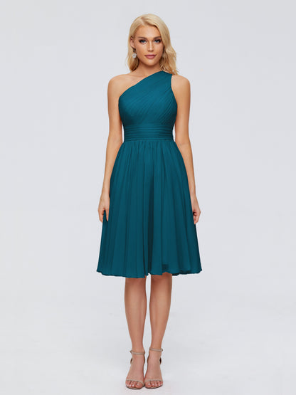 Kimberly One Shoulder Short Chiffon Bridesmaid Dresses