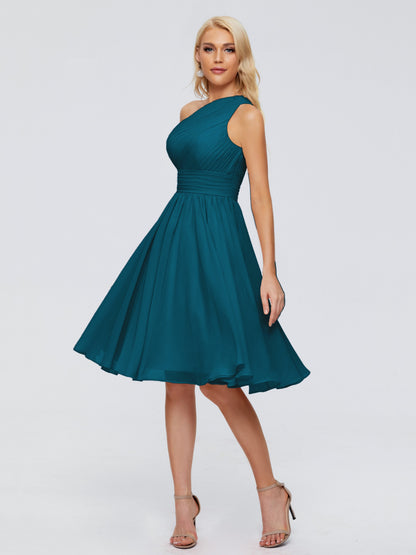 Kimberly One Shoulder Short Chiffon Bridesmaid Dresses
