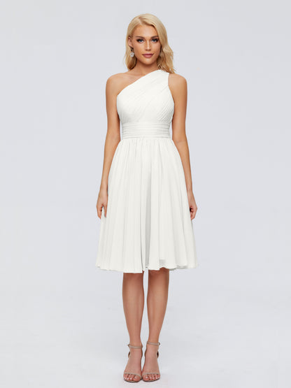 Kimberly One Shoulder Short Chiffon Bridesmaid Dresses