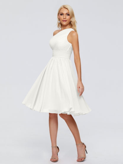 Kimberly One Shoulder Short Chiffon Bridesmaid Dresses