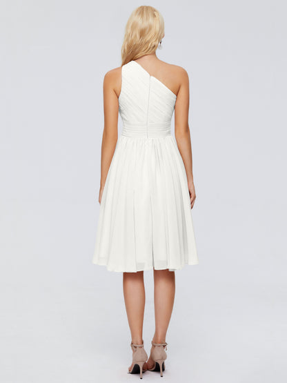Kimberly One Shoulder Short Chiffon Bridesmaid Dresses