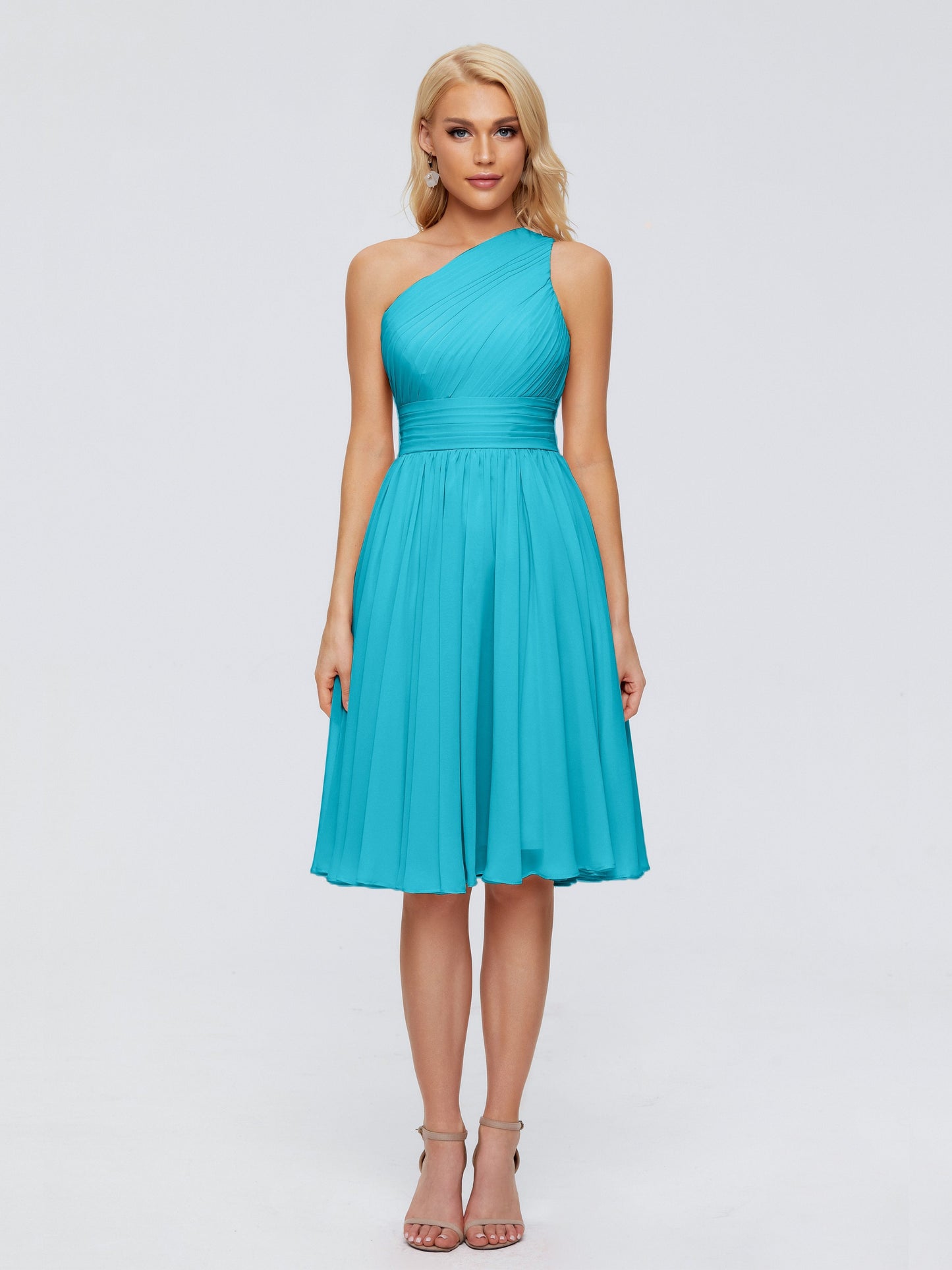 Kimberly One Shoulder Short Chiffon Bridesmaid Dresses