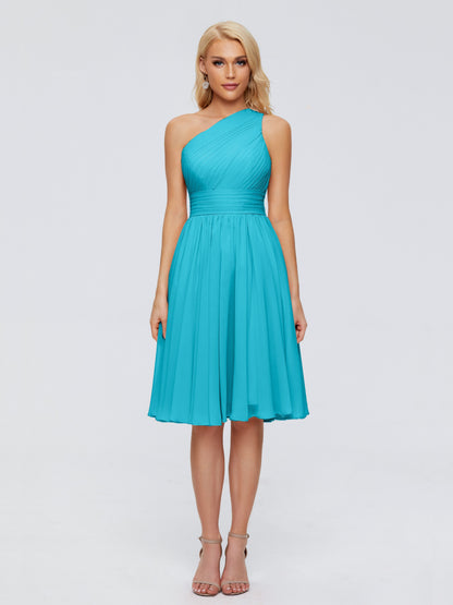 Kimberly One Shoulder Short Chiffon Bridesmaid Dresses