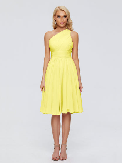 Kimberly One Shoulder Short Chiffon Bridesmaid Dresses