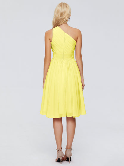 Kimberly One Shoulder Short Chiffon Bridesmaid Dresses