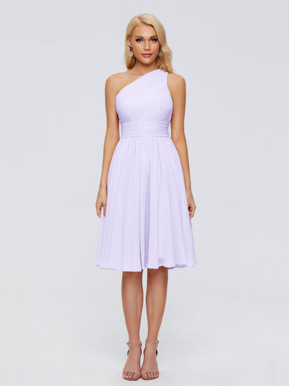 Kimberly One Shoulder Short Chiffon Bridesmaid Dresses