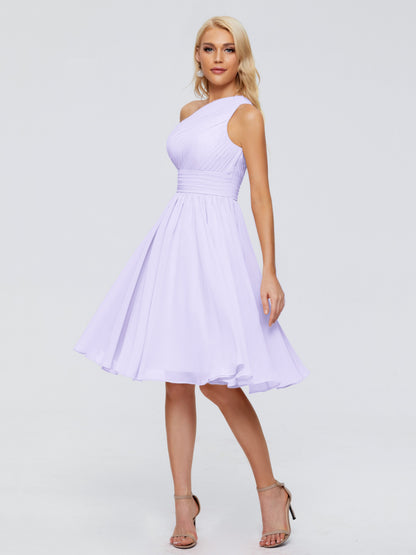 Kimberly One Shoulder Short Chiffon Bridesmaid Dresses