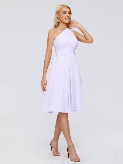 Kimberly One Shoulder Short Chiffon Bridesmaid Dresses