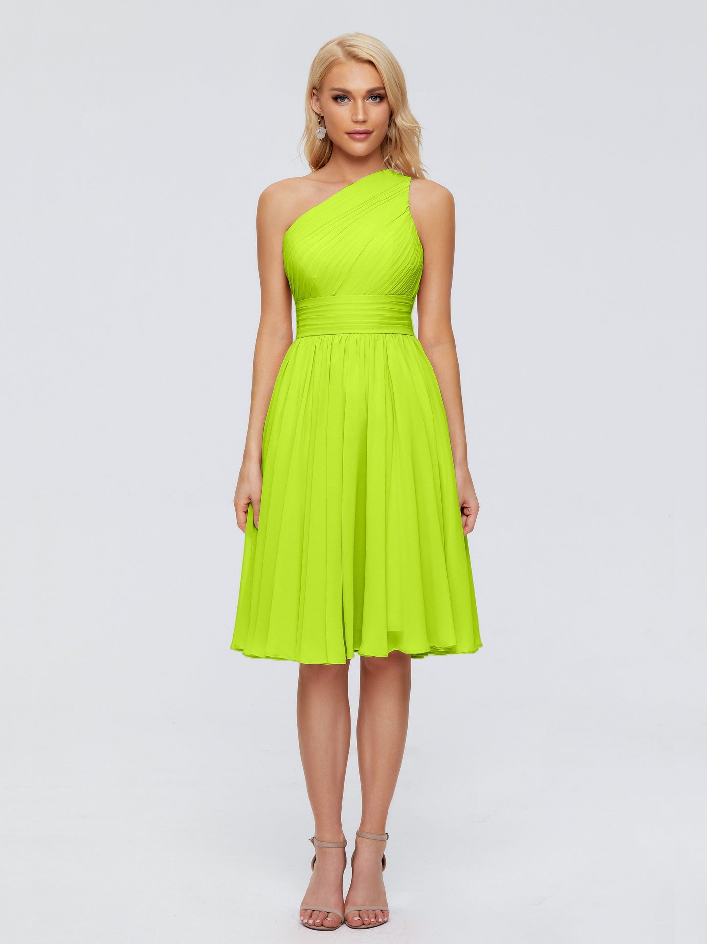 Kimberly One Shoulder Short Chiffon Bridesmaid Dresses