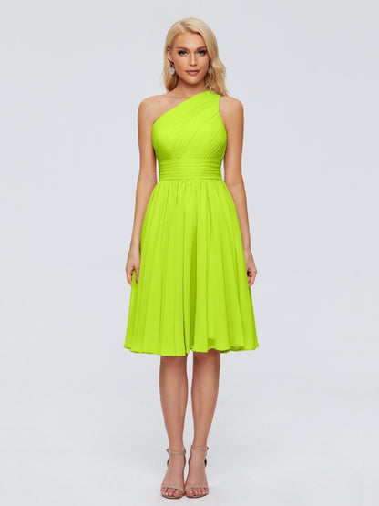 Kimberly One Shoulder Short Chiffon Bridesmaid Dresses