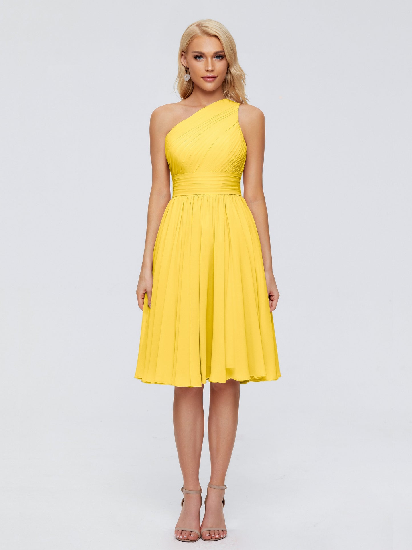 Kimberly One Shoulder Short Chiffon Bridesmaid Dresses