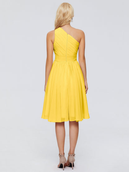 Kimberly One Shoulder Short Chiffon Bridesmaid Dresses