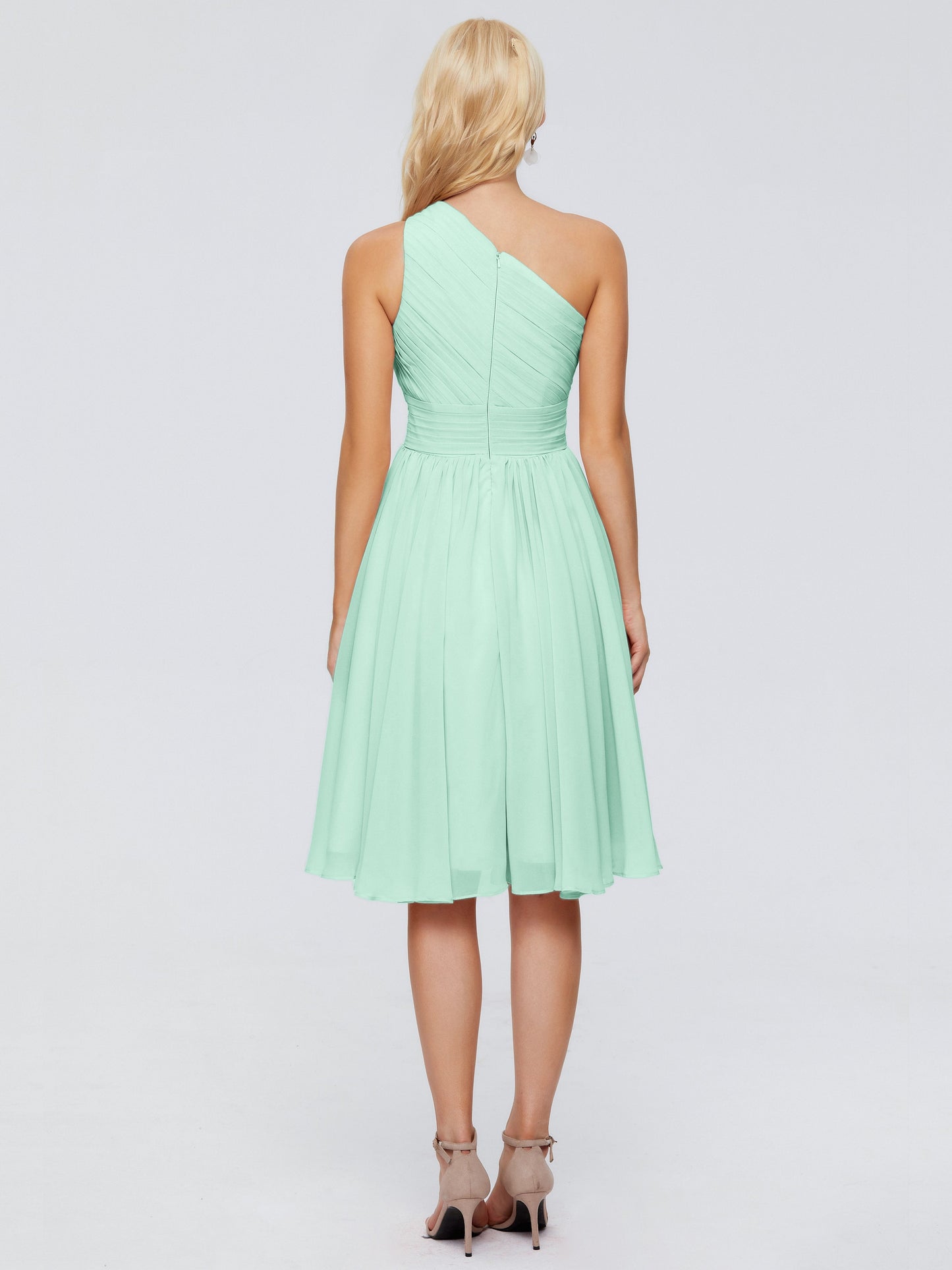 Kimberly One Shoulder Short Chiffon Bridesmaid Dresses