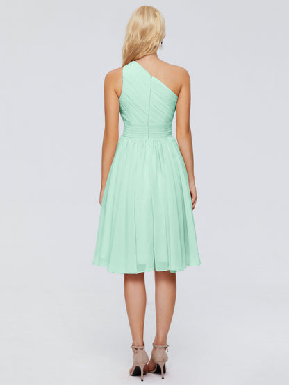 Kimberly One Shoulder Short Chiffon Bridesmaid Dresses