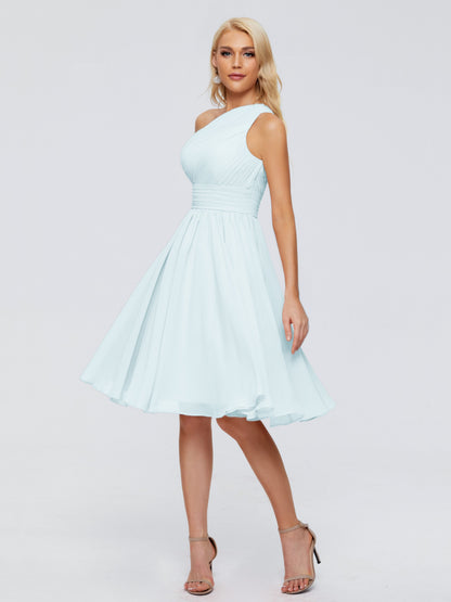 Kimberly One Shoulder Short Chiffon Bridesmaid Dresses
