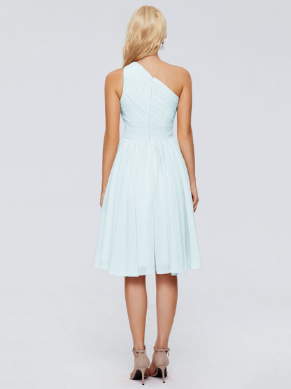 Kimberly One Shoulder Short Chiffon Bridesmaid Dresses