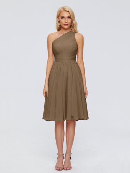 Kimberly One Shoulder Short Chiffon Bridesmaid Dresses