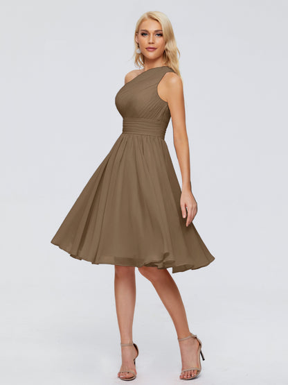 Kimberly One Shoulder Short Chiffon Bridesmaid Dresses