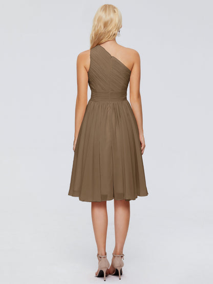 Kimberly One Shoulder Short Chiffon Bridesmaid Dresses