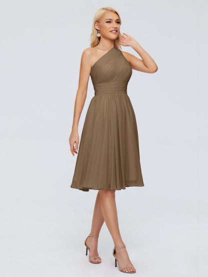 Kimberly One Shoulder Short Chiffon Bridesmaid Dresses