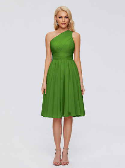 Kimberly One Shoulder Short Chiffon Bridesmaid Dresses