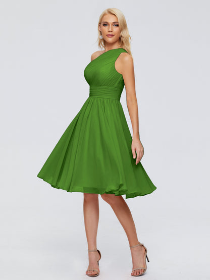 Kimberly One Shoulder Short Chiffon Bridesmaid Dresses