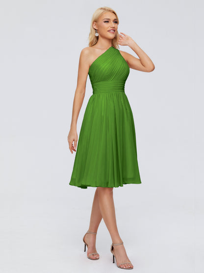 Kimberly One Shoulder Short Chiffon Bridesmaid Dresses