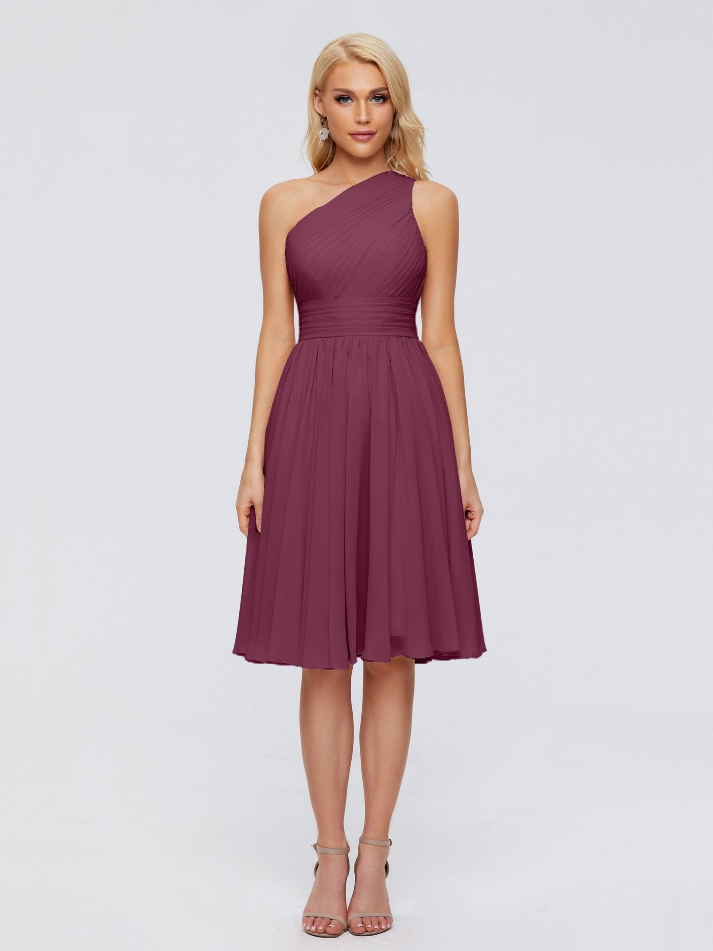 Kimberly One Shoulder Short Chiffon Bridesmaid Dresses