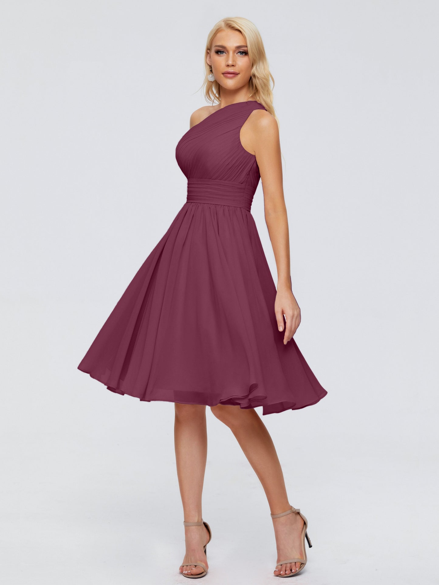 Kimberly One Shoulder Short Chiffon Bridesmaid Dresses