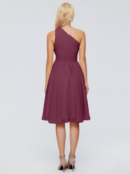 Kimberly One Shoulder Short Chiffon Bridesmaid Dresses