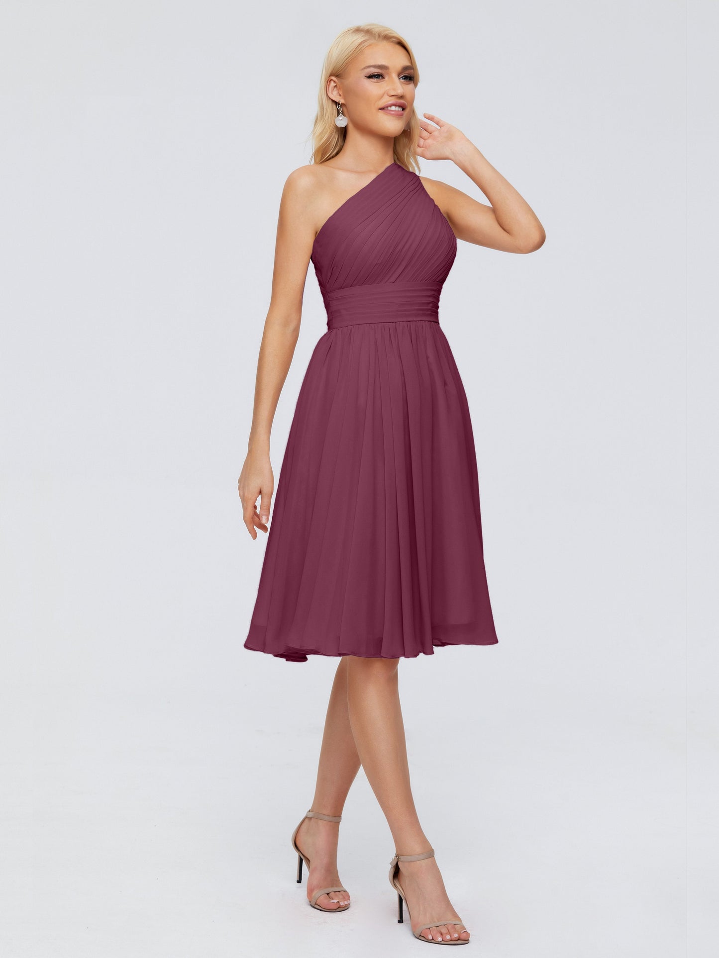 Kimberly One Shoulder Short Chiffon Bridesmaid Dresses