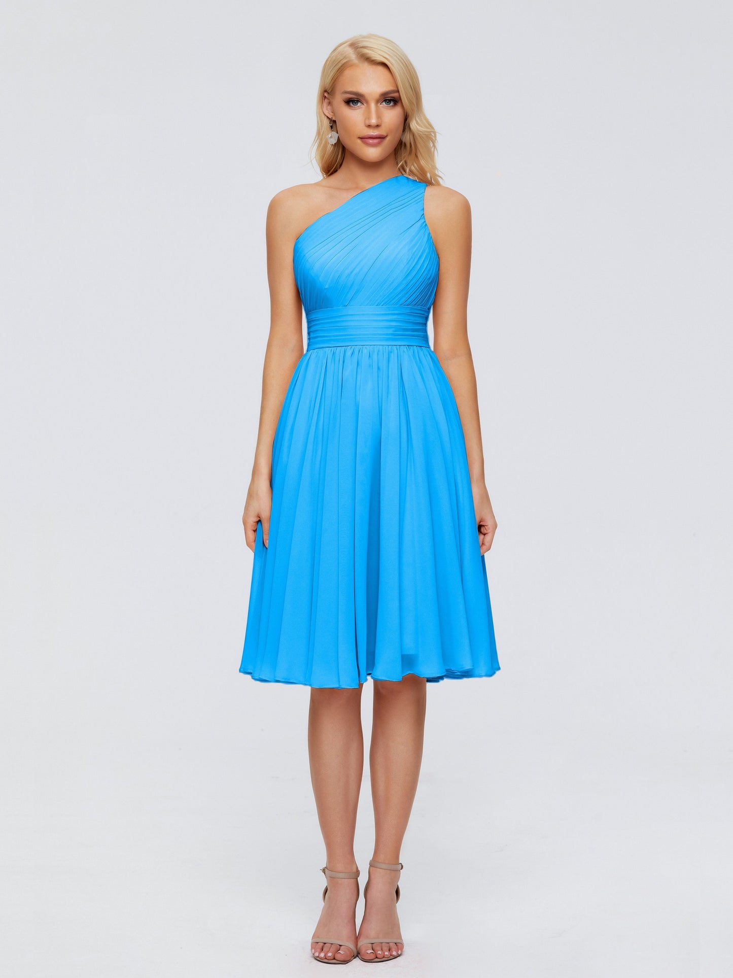 Kimberly One Shoulder Short Chiffon Bridesmaid Dresses