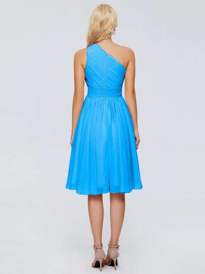 Kimberly One Shoulder Short Chiffon Bridesmaid Dresses