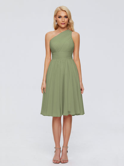 Kimberly One Shoulder Short Chiffon Bridesmaid Dresses
