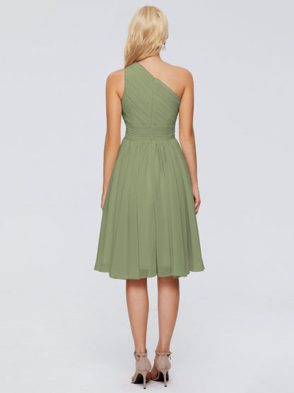 Kimberly One Shoulder Short Chiffon Bridesmaid Dresses