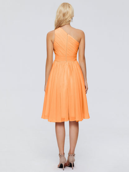 Kimberly One Shoulder Short Chiffon Bridesmaid Dresses