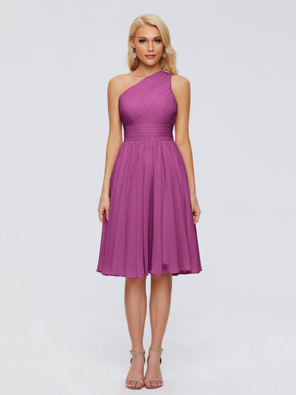Kimberly One Shoulder Short Chiffon Bridesmaid Dresses